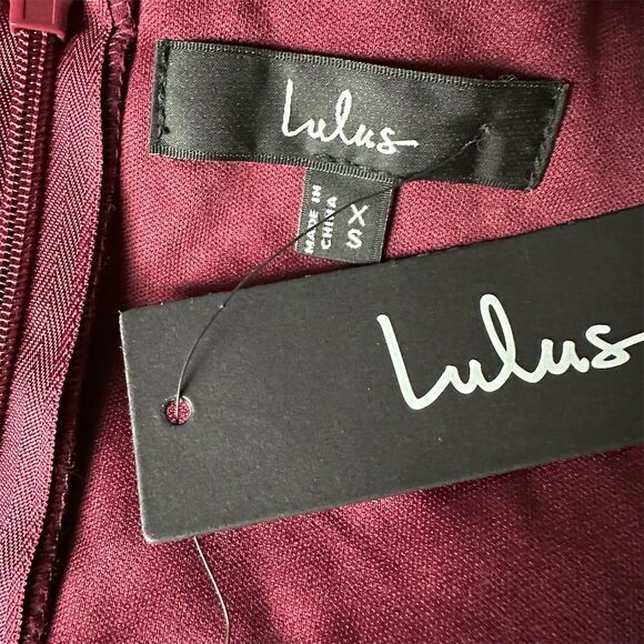 NWT Lulus Glamorous Disposition Burgundy Ruched Maxi Dress XS Formal Gown - Picture 9 of 10